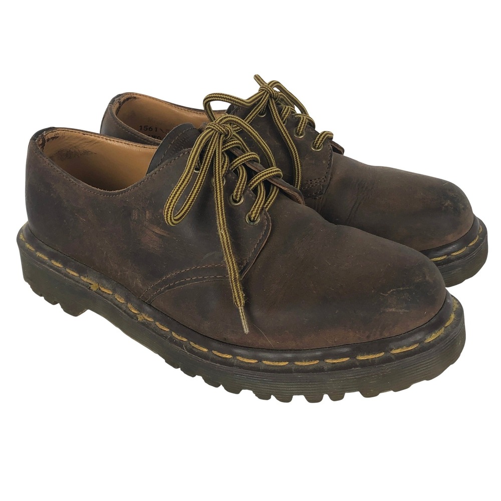 Dr. Martens 1561 England Leather Oxford Shoes Size UK 5 US 7 Brown 4 Eyelet